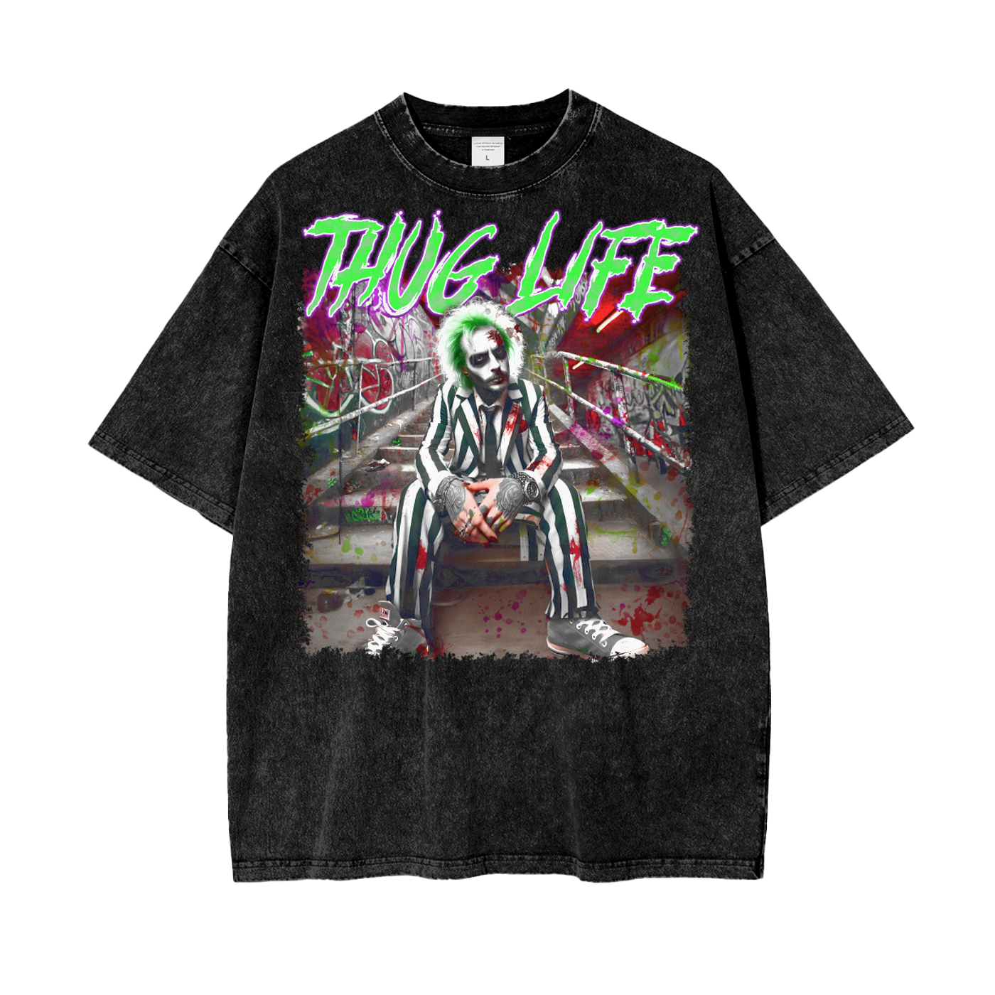 Beetlejuice Oversize Snow Washed T-Shirt