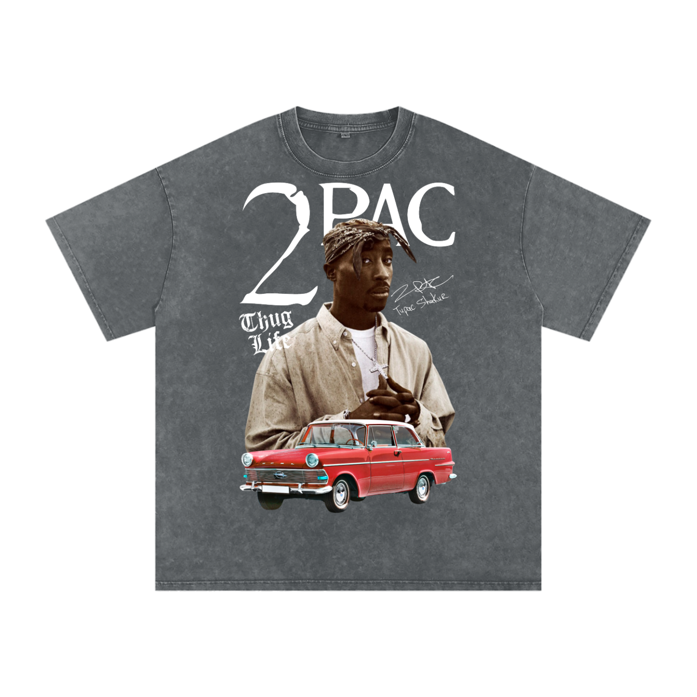 Tupac Shakur Acid Wash Oversize T-Shirt