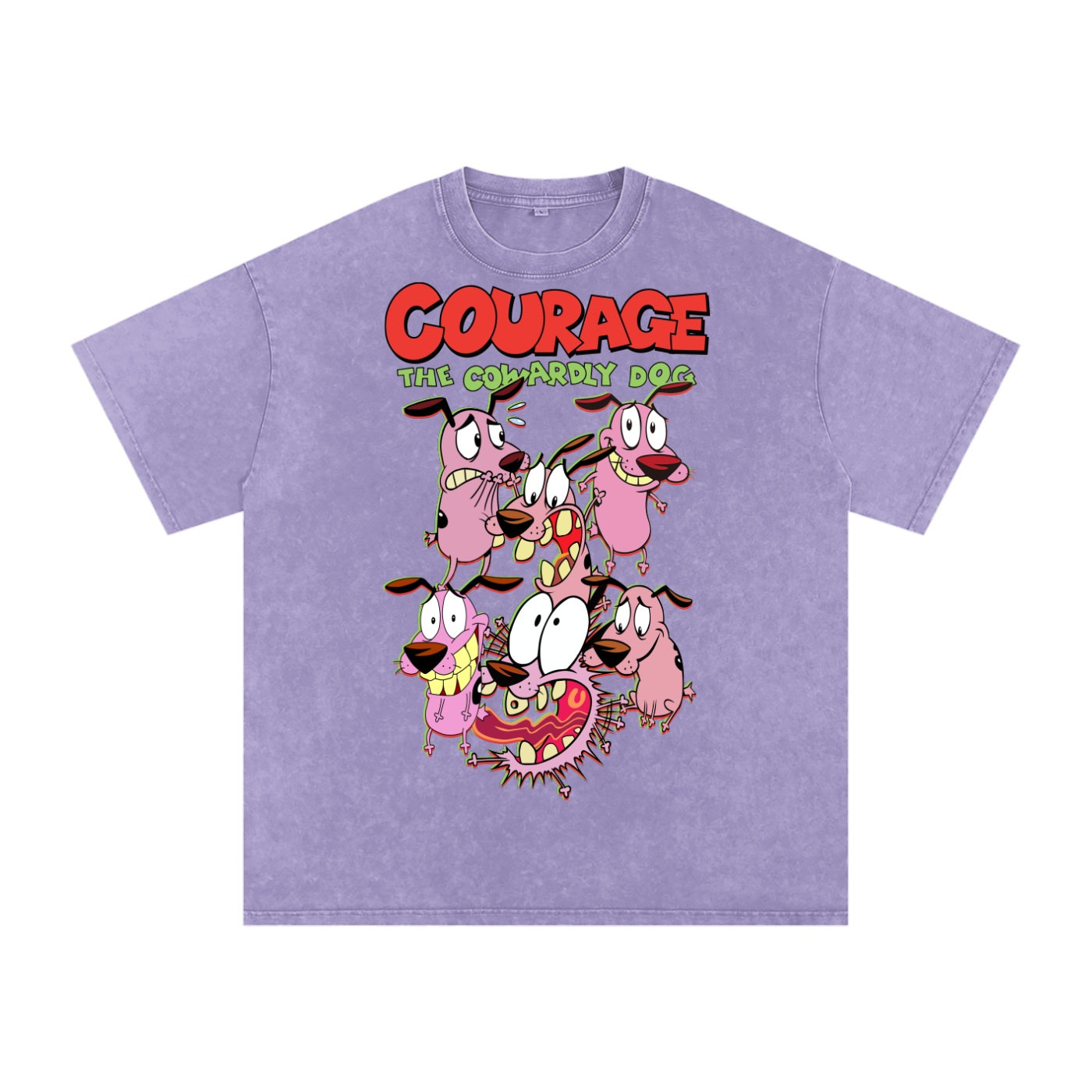 Courage the cowardly dog Acid Wash Oversize T-Shirt