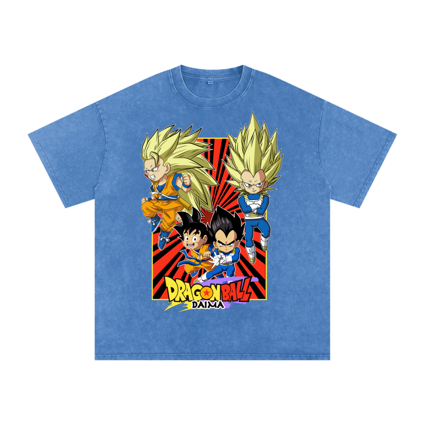 Goku x Vegeta Dragon ball Daima Acid Wash Oversize T-Shirt