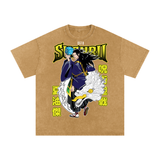 Geto Jujitsu kaisen Acid Wash Oversize T-Shirt