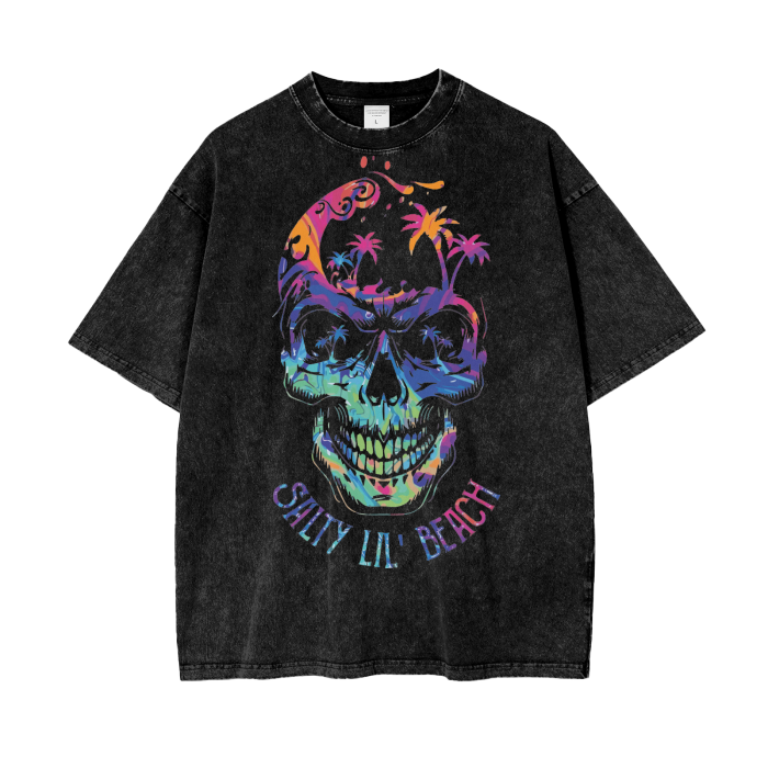 Salty beach Acid Wash Oversize T-Shirt ODMPOD