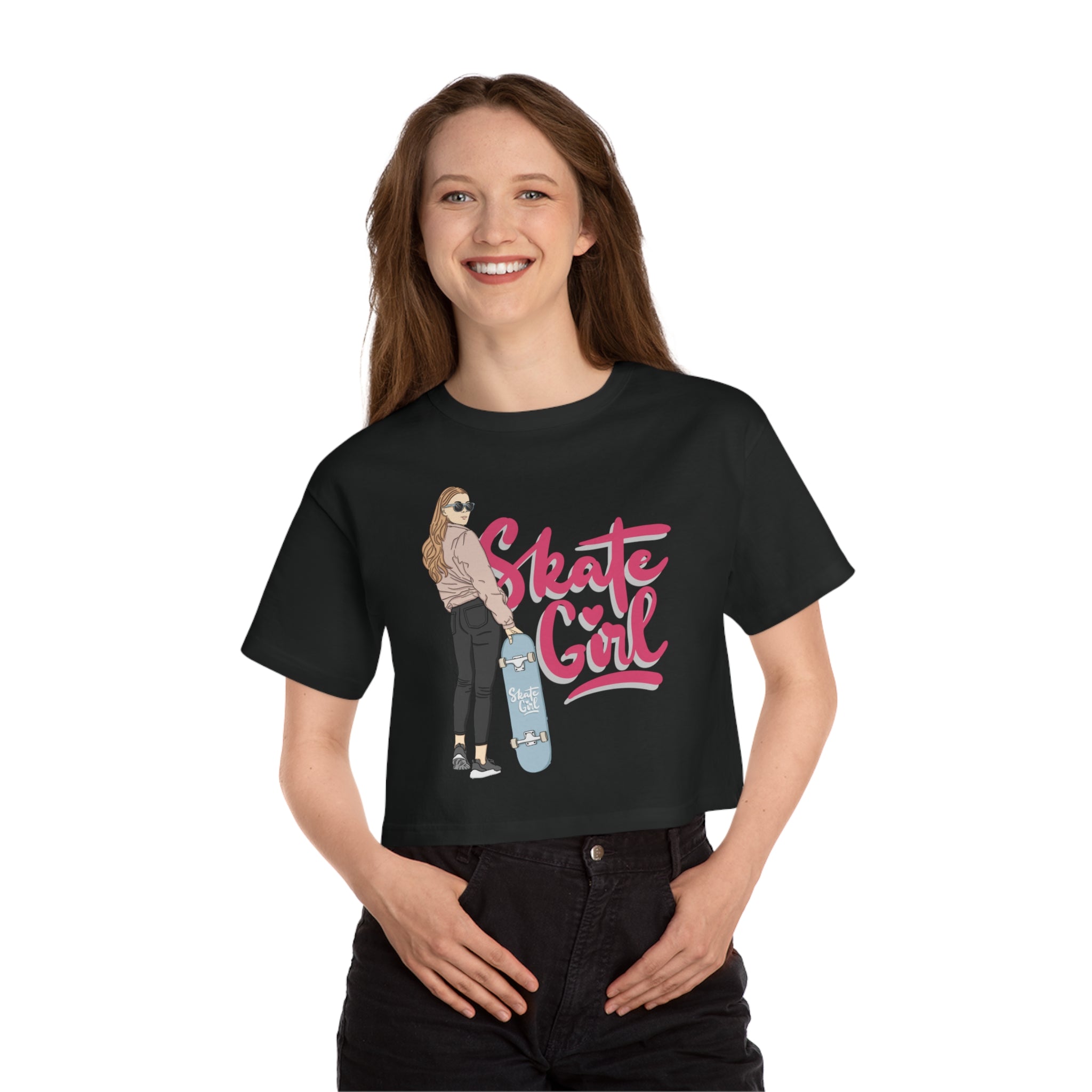 Skate Girl Champion Women's Heritage Cropped T-Shirt