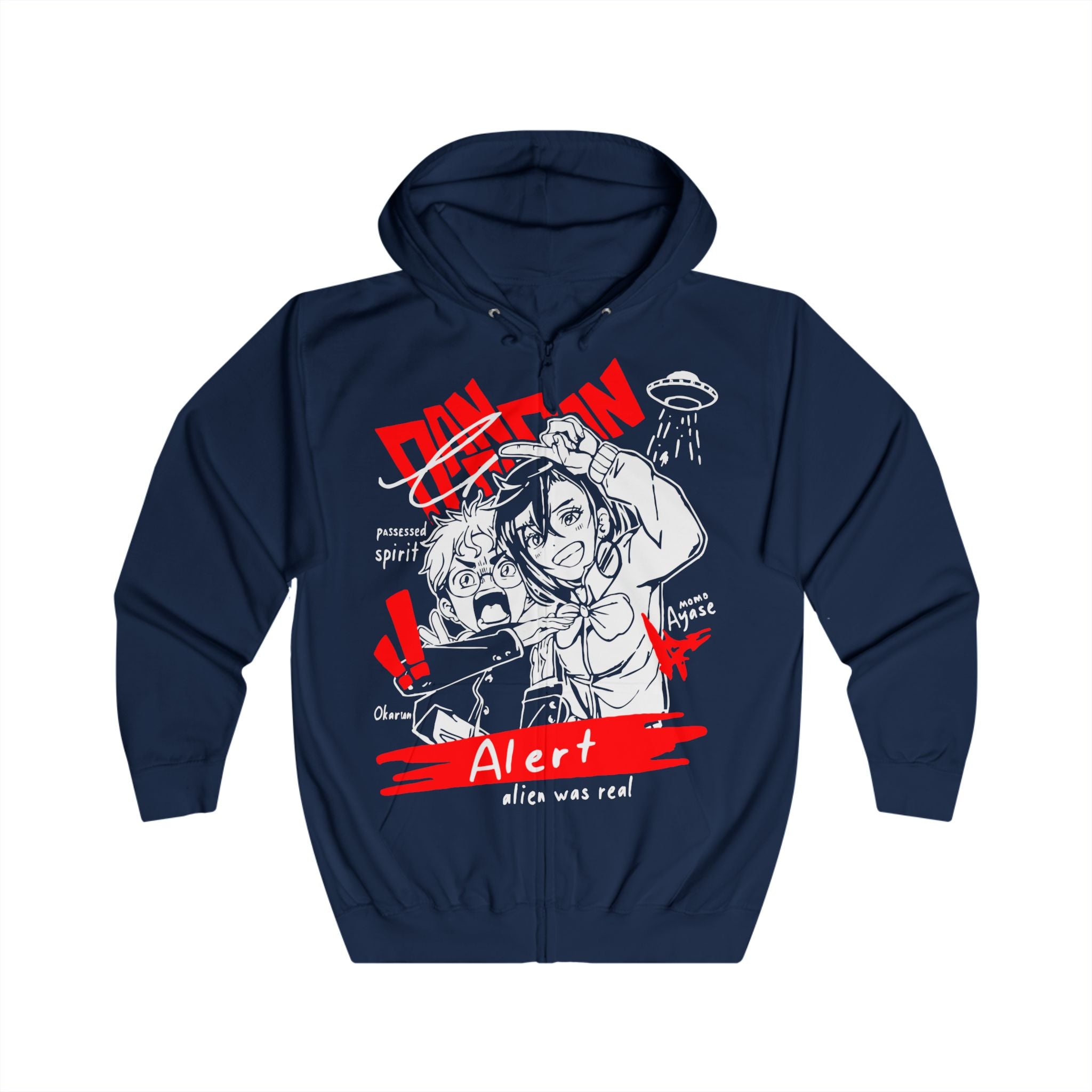 Okarun and Momo Dandadan Full Zip Hoodie