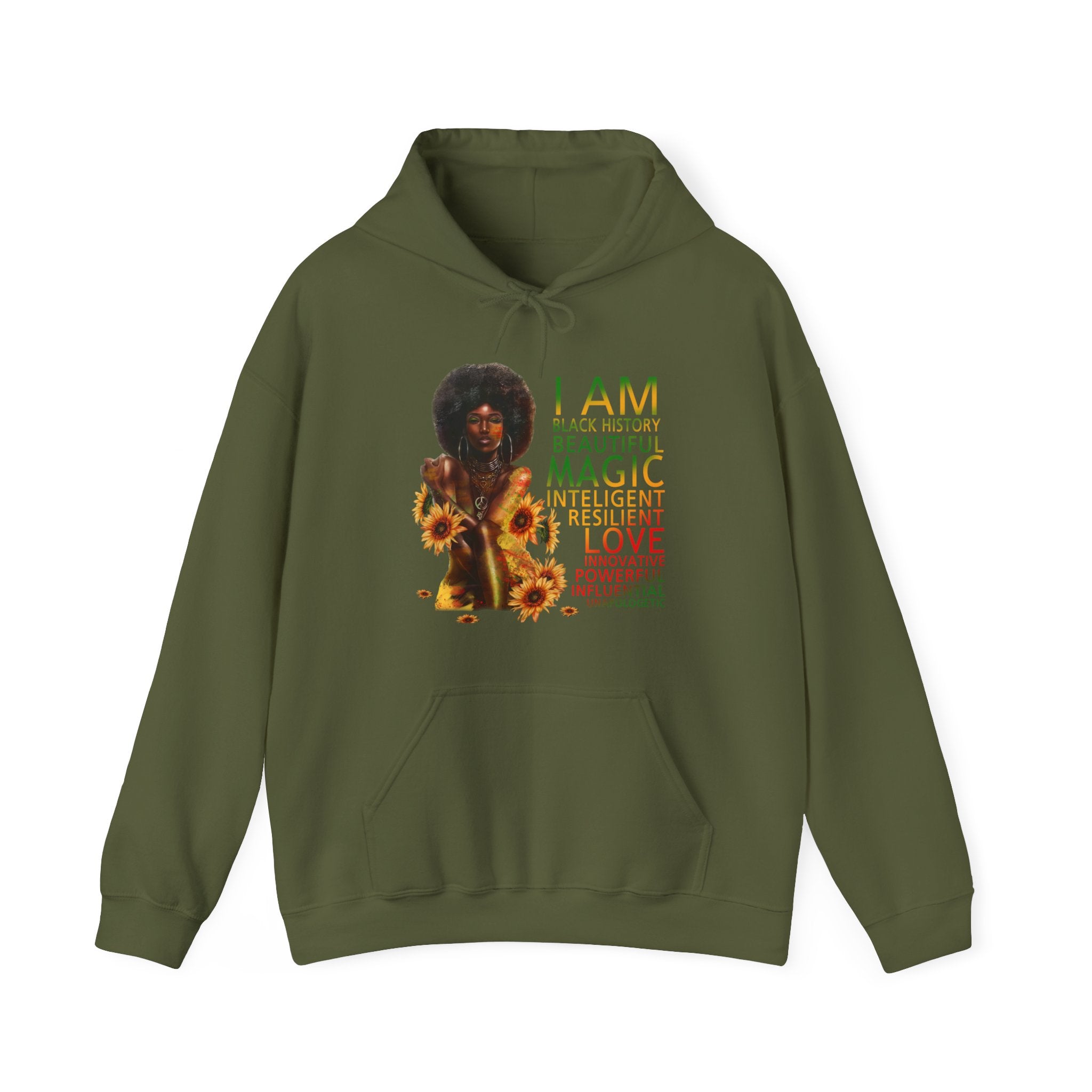 Black girl magic Unisex Heavy Blend™ Hooded Sweatshirt - IGZ Clothing 