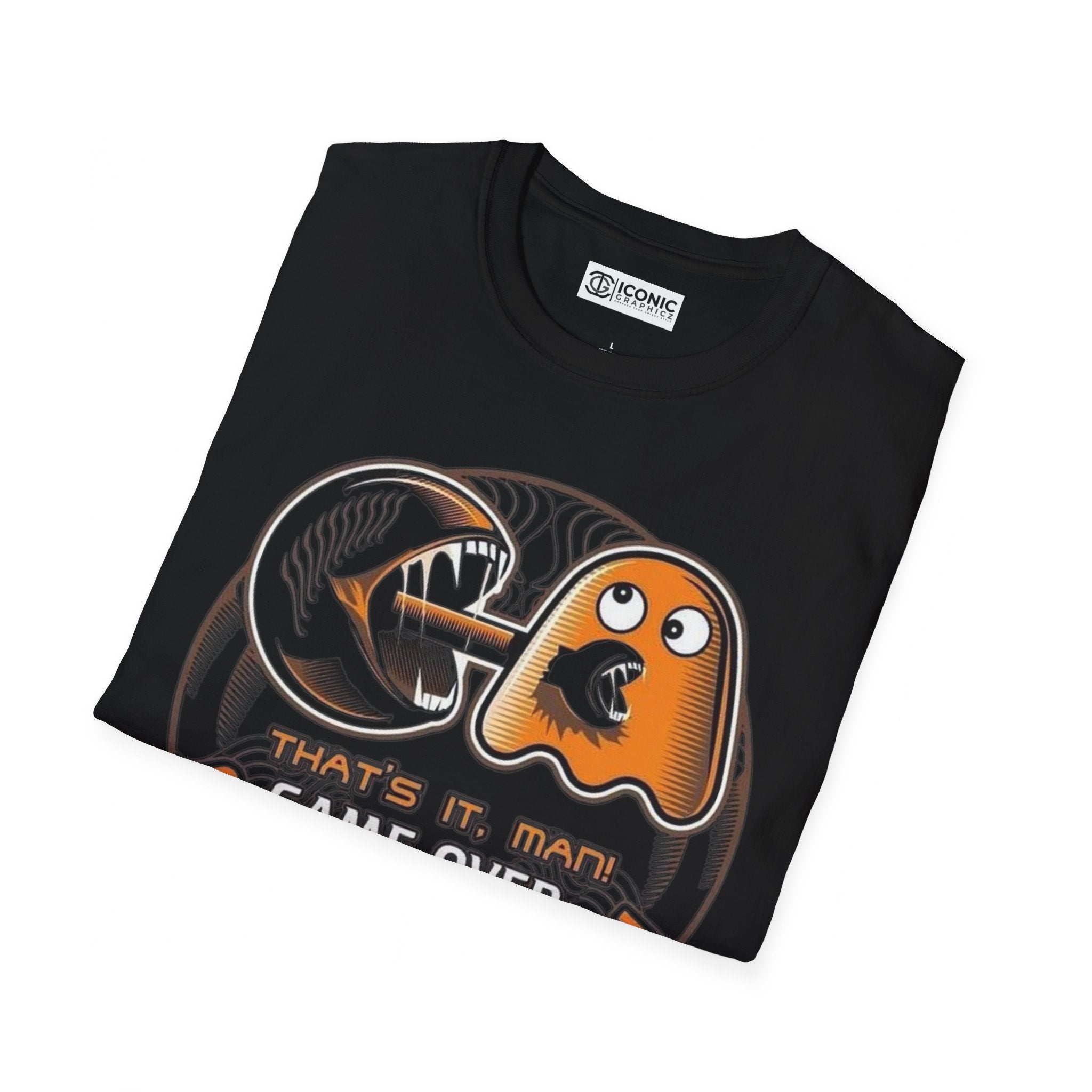 Aliens and Pacman Parody Unisex Softstyle T-Shirt - IGZ Clothing 