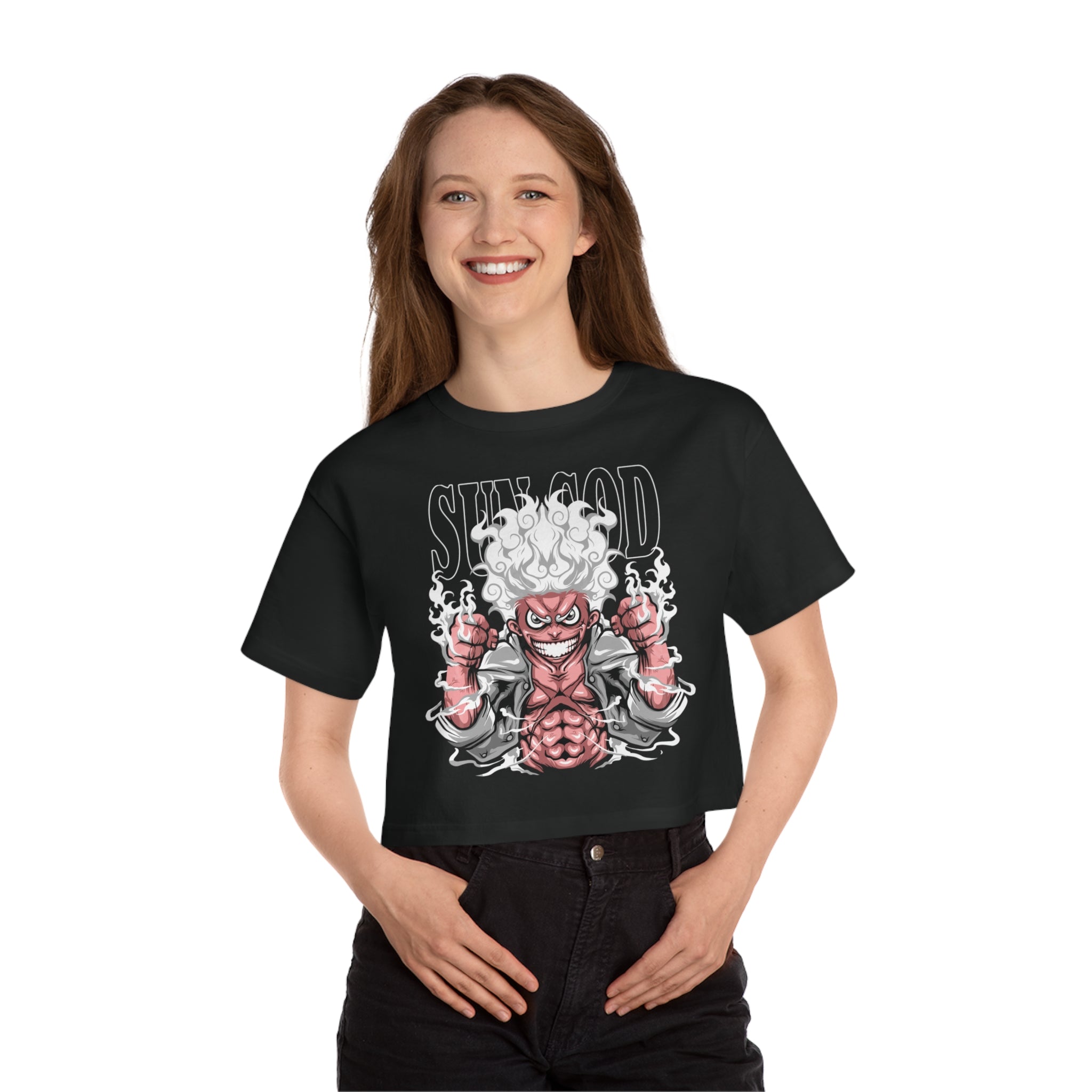 Sun God Luffy Champion Women's Heritage Cropped T-Shirt - IGZ Clothing 