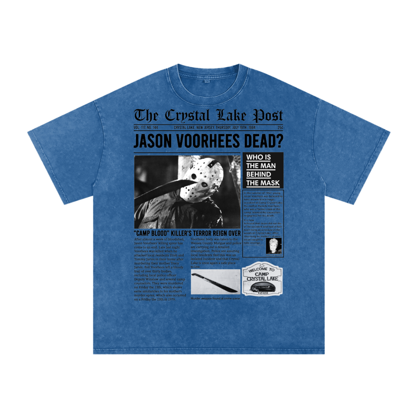 Jason Voorhees Acid Wash Oversize T-Shirt