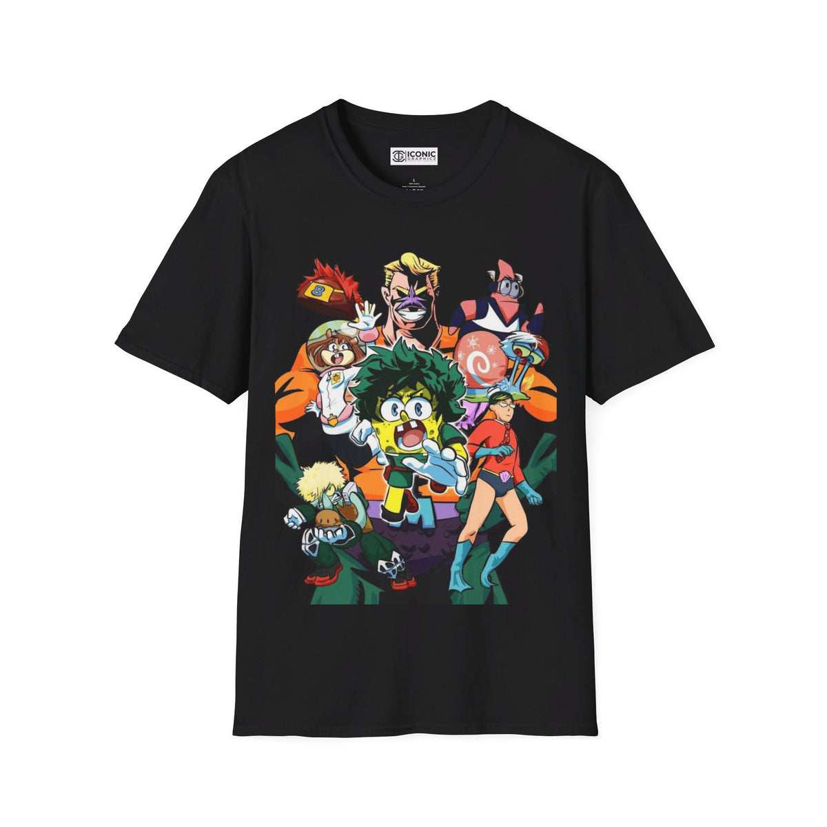 SpongeBob My Hero Academia Unisex Softstyle T-Shirt - IGZ Clothing 