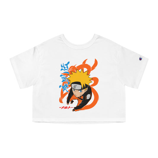 Uzumaki Naruto Champion Women's Heritage Cropped T-Shirt - IGZ Clothing 