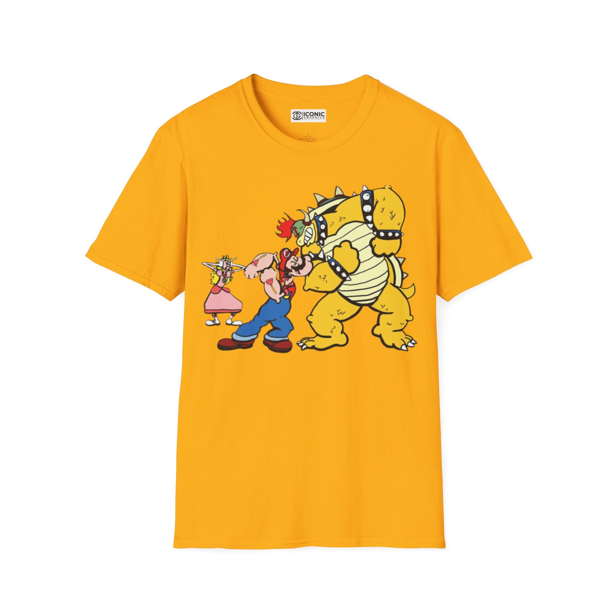 Mario and popeye parody Unisex Softstyle T-Shirt - IGZ Clothing 