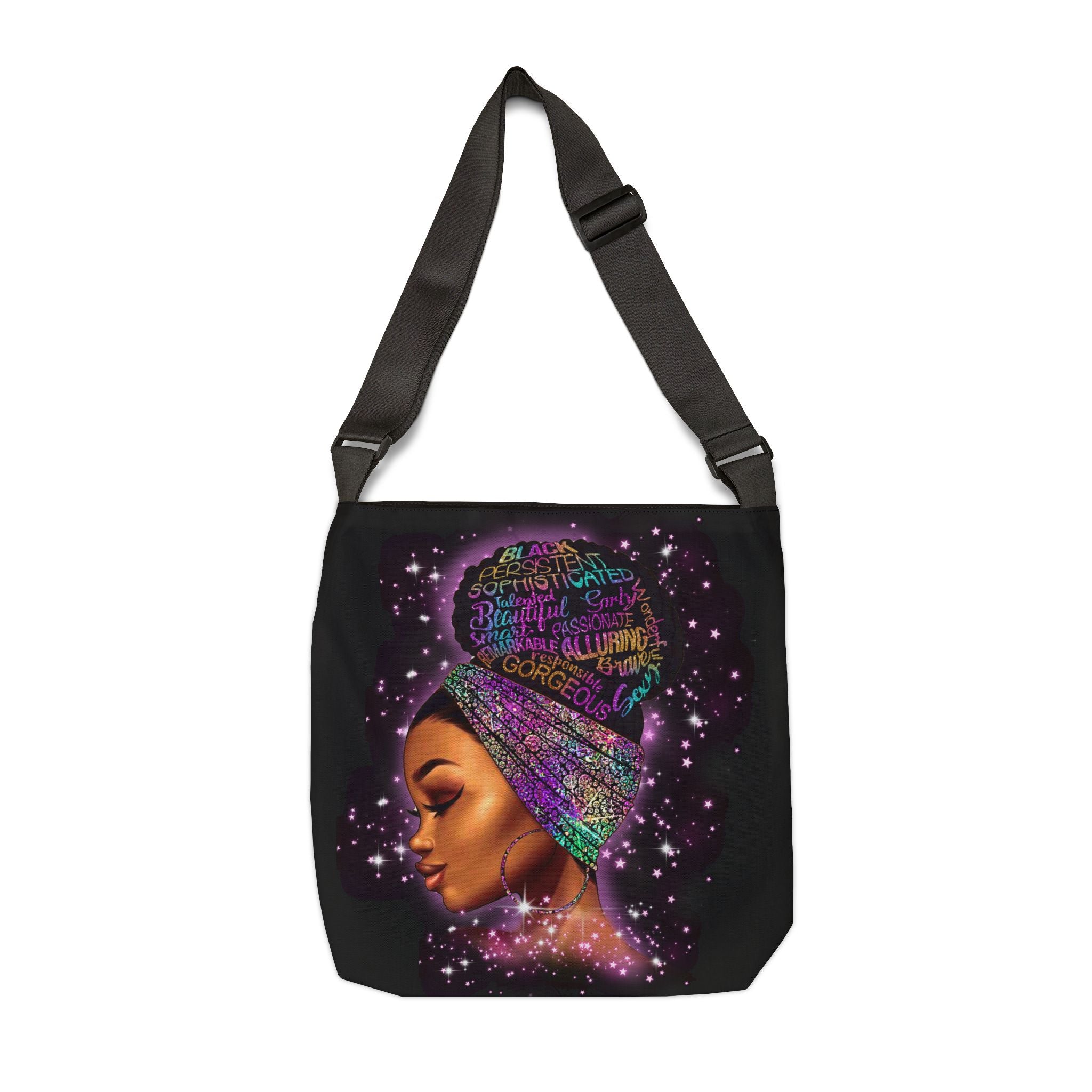 Black Beauty Adjustable Tote Bag (AOP)