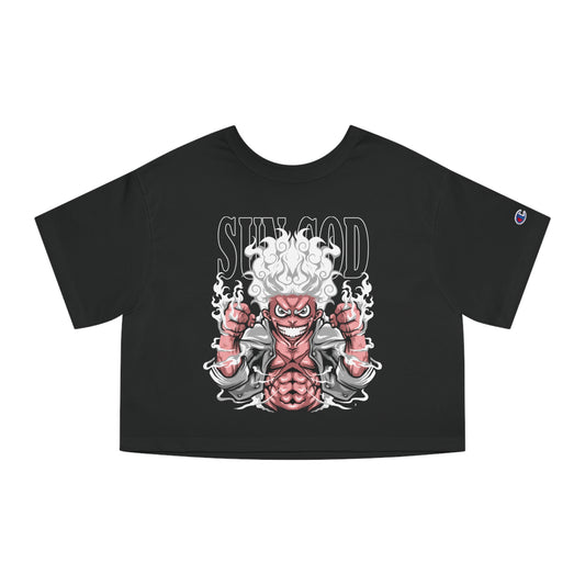 Sun God Luffy Champion Women's Heritage Cropped T-Shirt - IGZ Clothing 