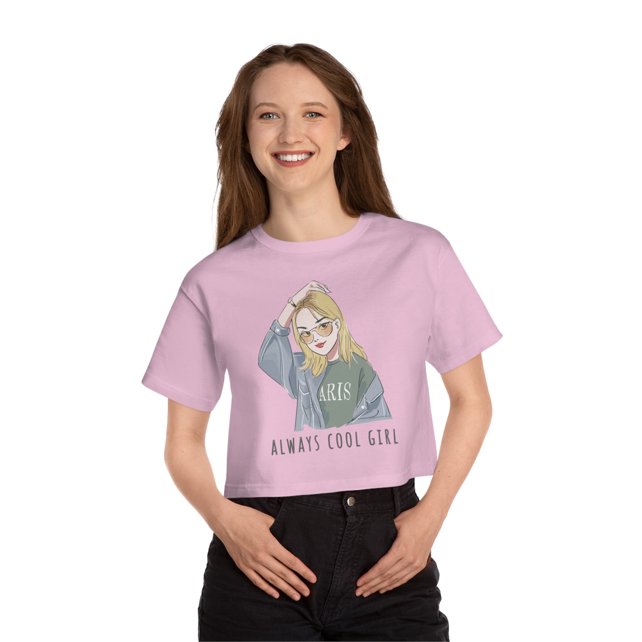 Always Cool Girl Champion Women's Heritage Cropped T-Shirt