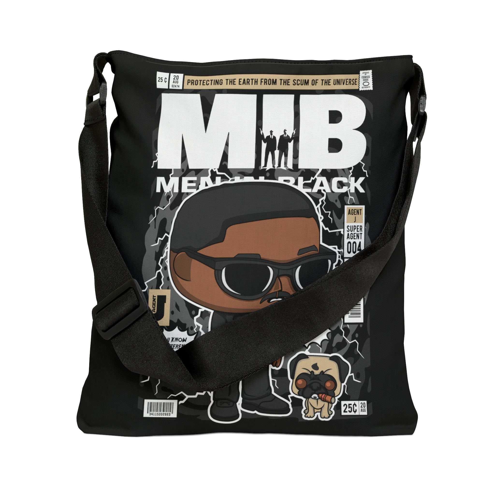 Men in Black Adjustable Tote Bag (AOP) - IGZ Clothing 