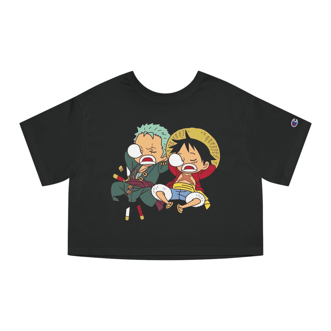 Zoro and Luffy Champion Women's Heritage Cropped T-Shirt - Premium T-Shirt from - Just $40! Shop now at IGZ Clothing 