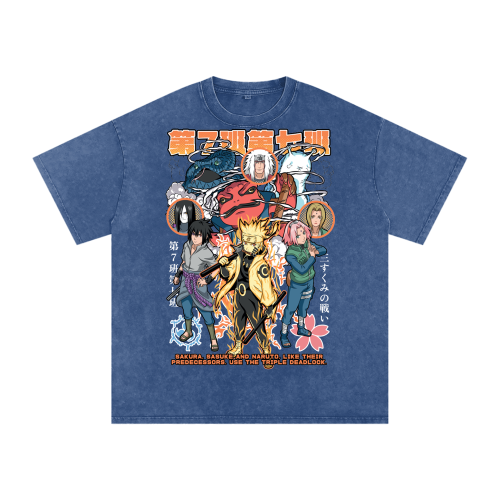 Naruto Shippuden Acid Wash Oversize T-Shirt