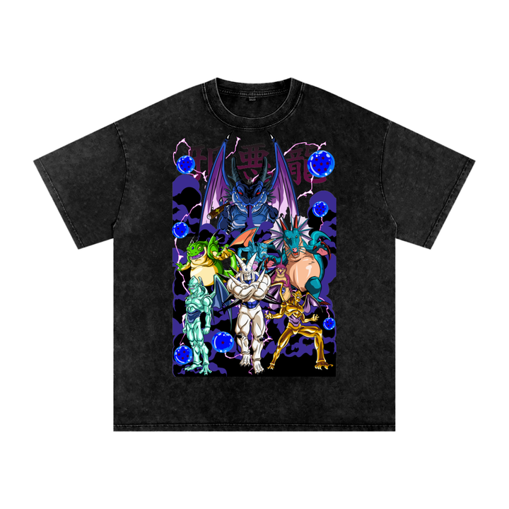 Shinron Dragonball GT Acid Wash Oversize T-Shirt