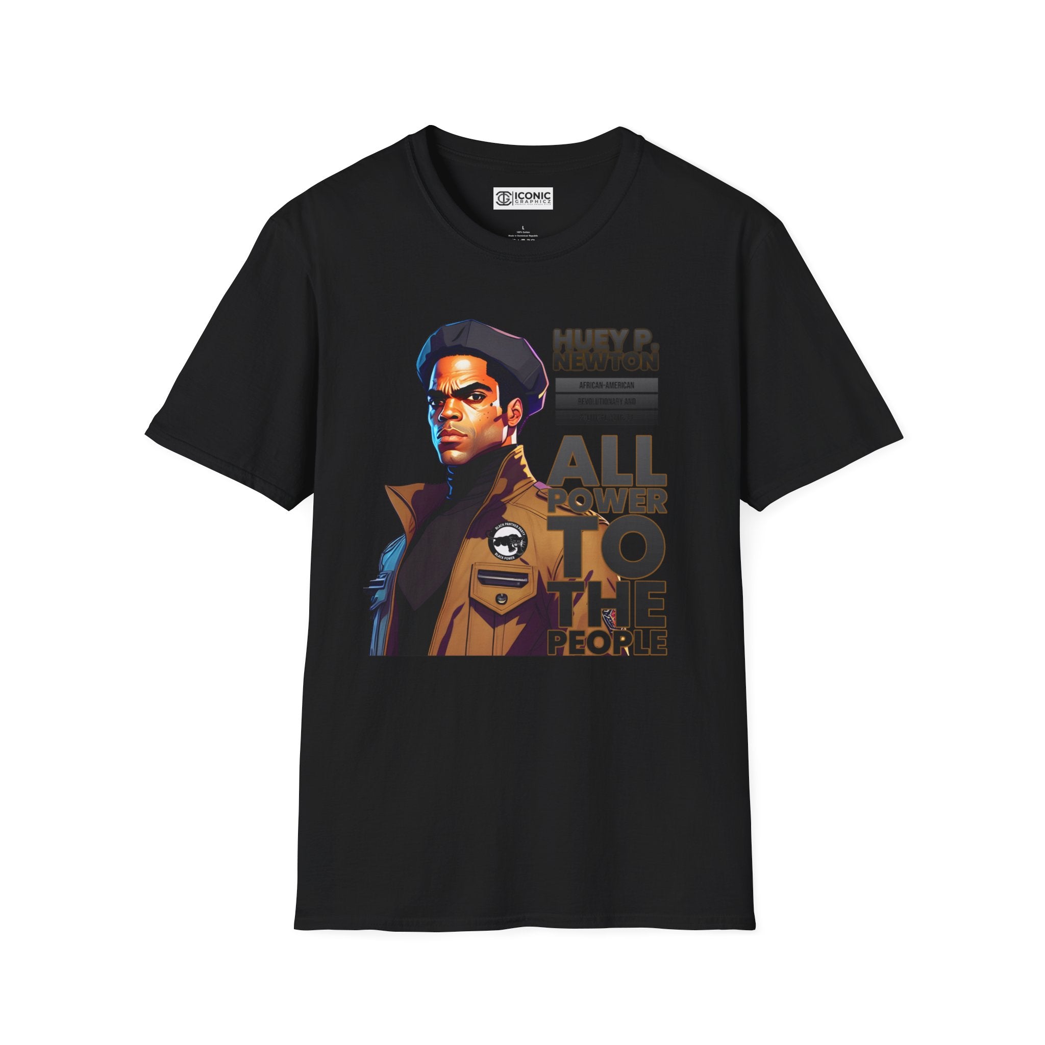 Huey P. Newton Unisex Softstyle T-Shirt - IGZ Clothing 