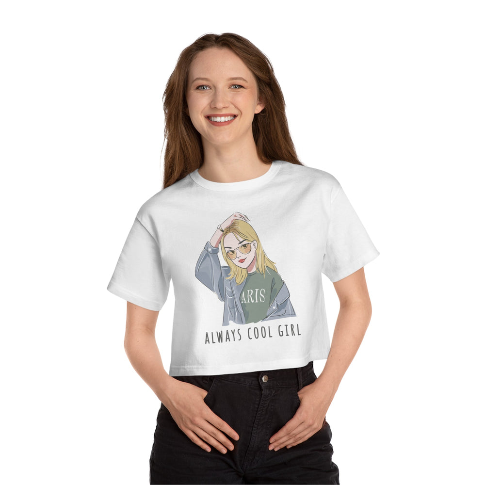Always Cool Girl Champion Women's Heritage Cropped T-Shirt Printify