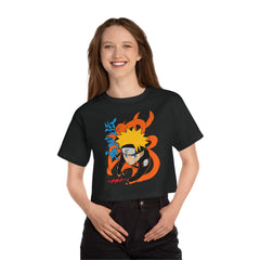 Uzumaki Naruto Champion Women's Heritage Cropped T-Shirt - IGZ Clothing 