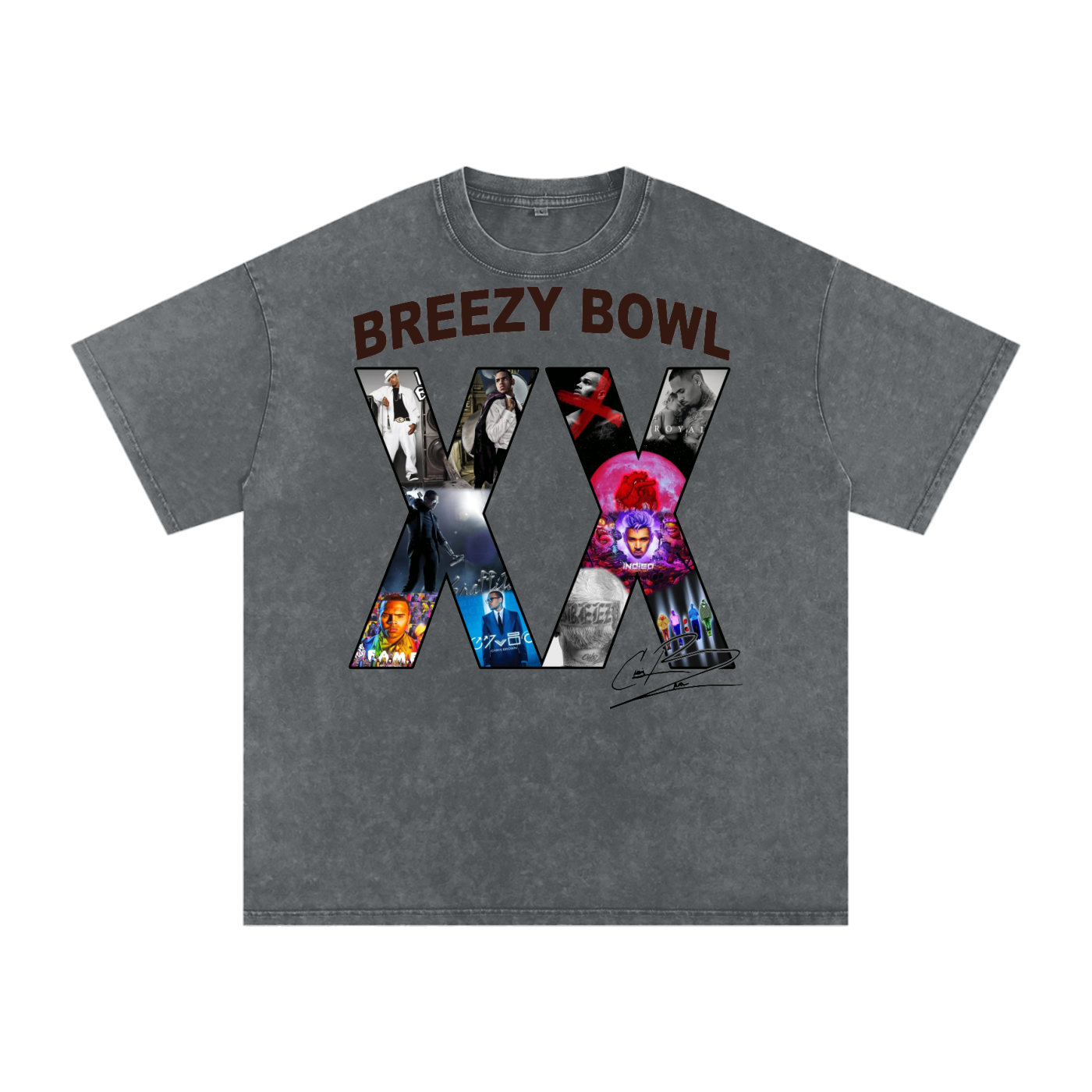 Chris Brown Breezy Bowl Acid Wash Oversize T-Shirt