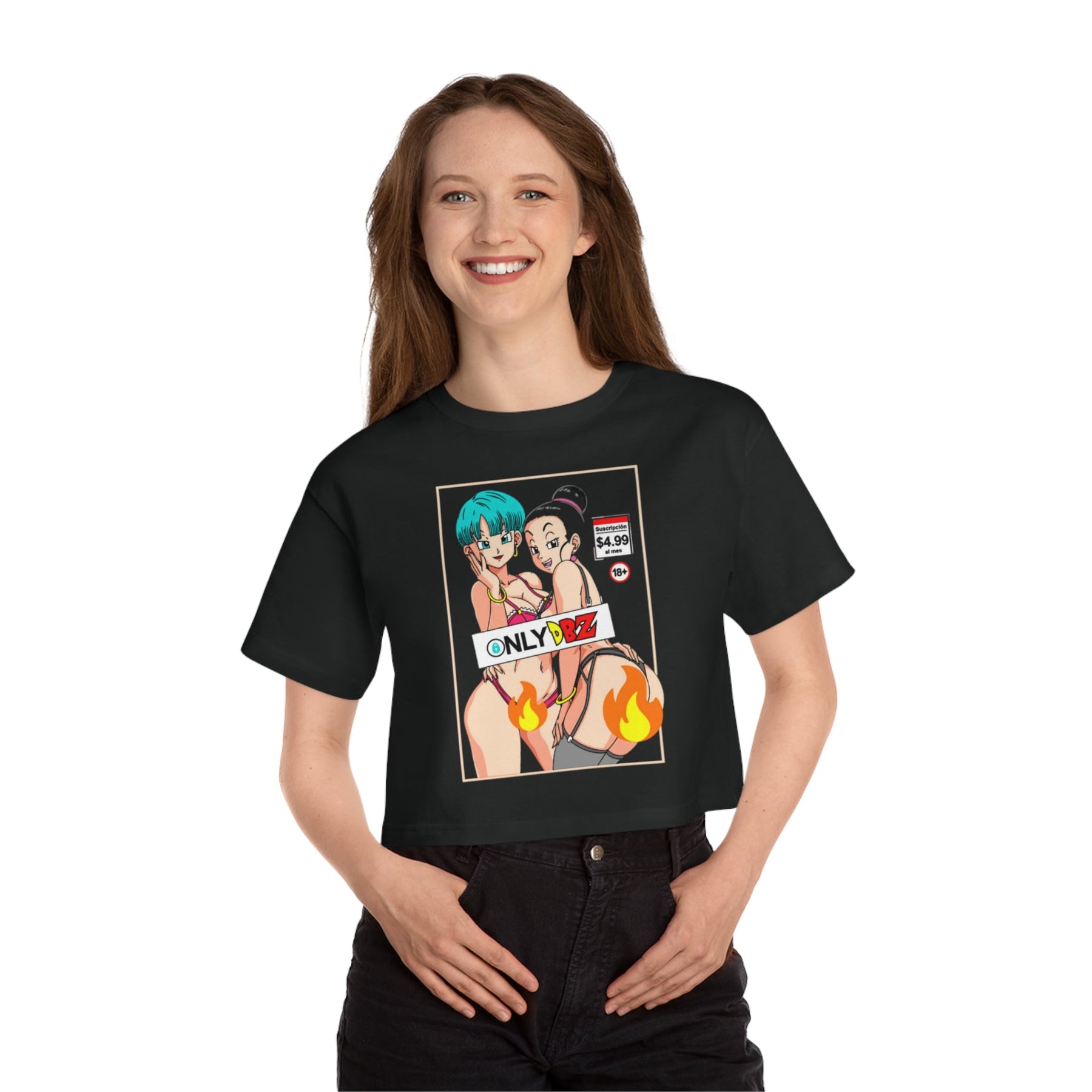 Bulma and Chichi Champion Women's Heritage Cropped T-Shirt Printify