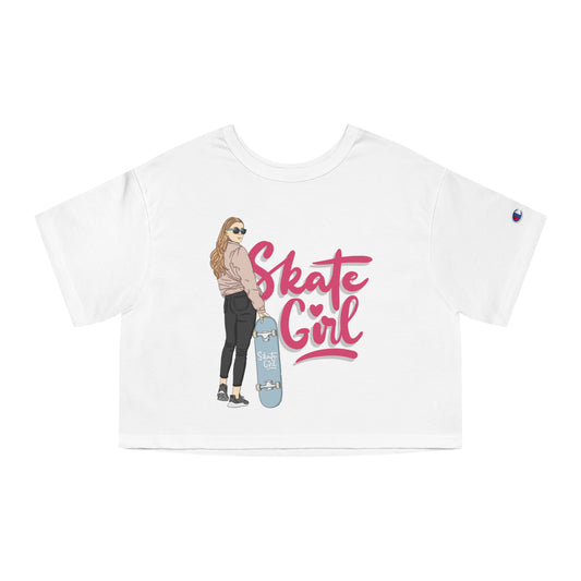 Skate Girl Champion Women's Heritage Cropped T-Shirt - IGZ Clothing 