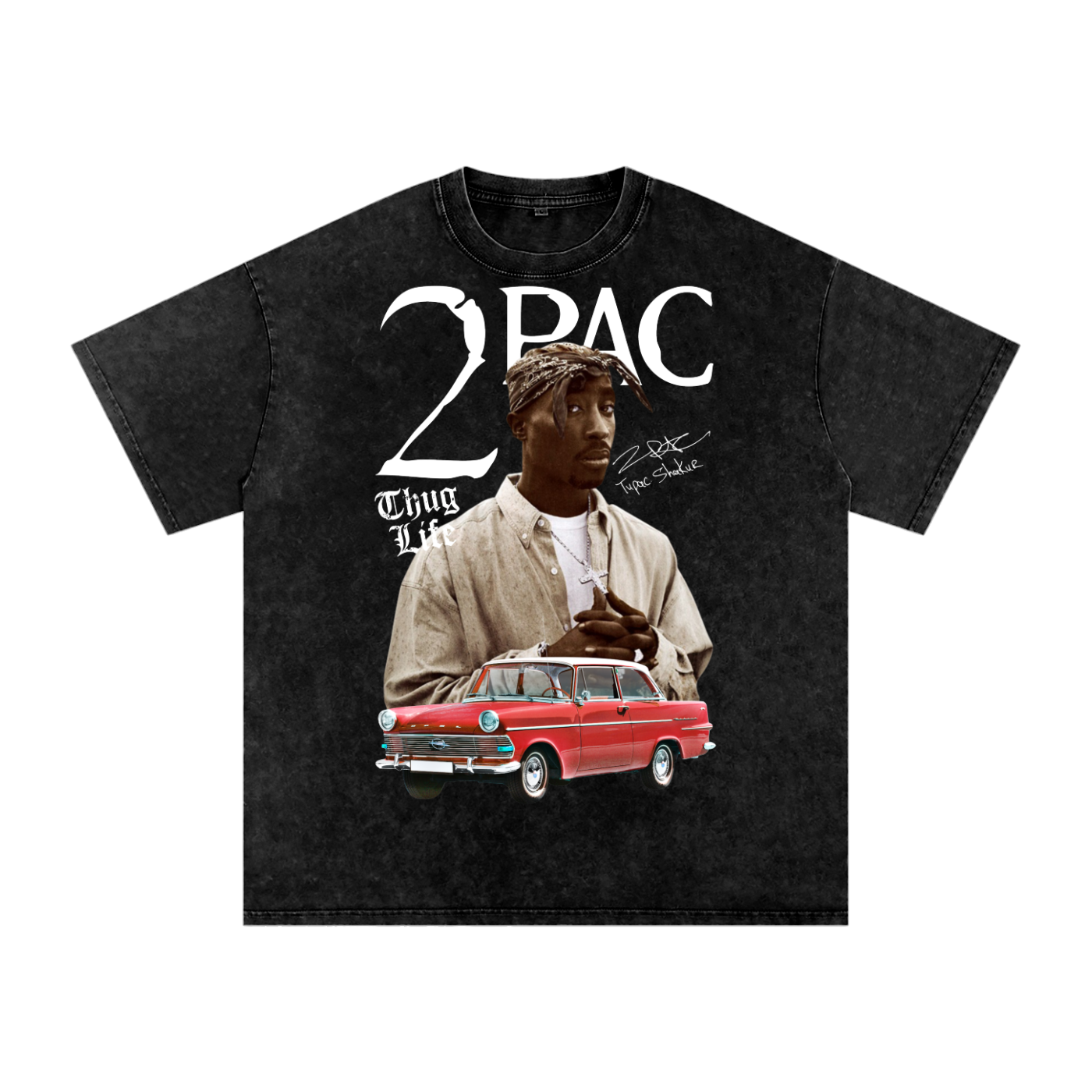 Tupac Shakur Acid Wash Oversize T-Shirt