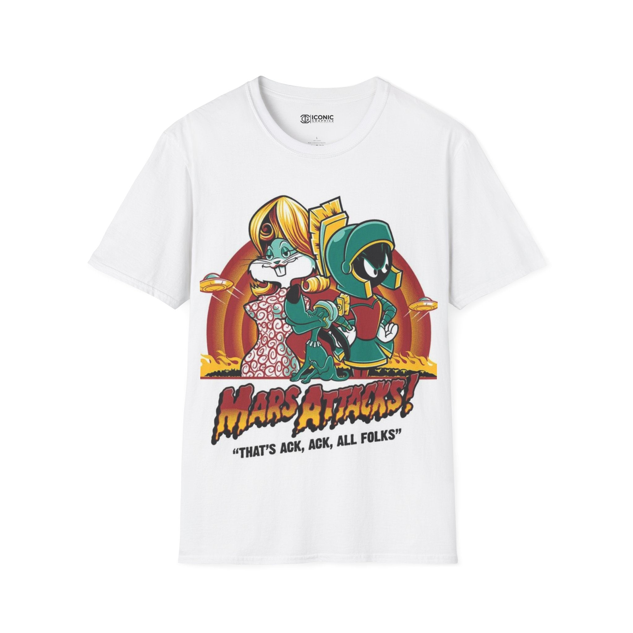 Looney toons Mars attack Unisex Softstyle T-Shirt - IGZ Clothing 