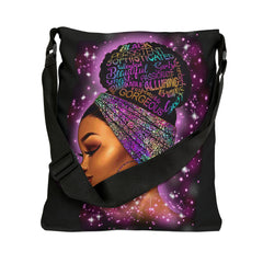 Black Beauty Adjustable Tote Bag (AOP) - IGZ Clothing 