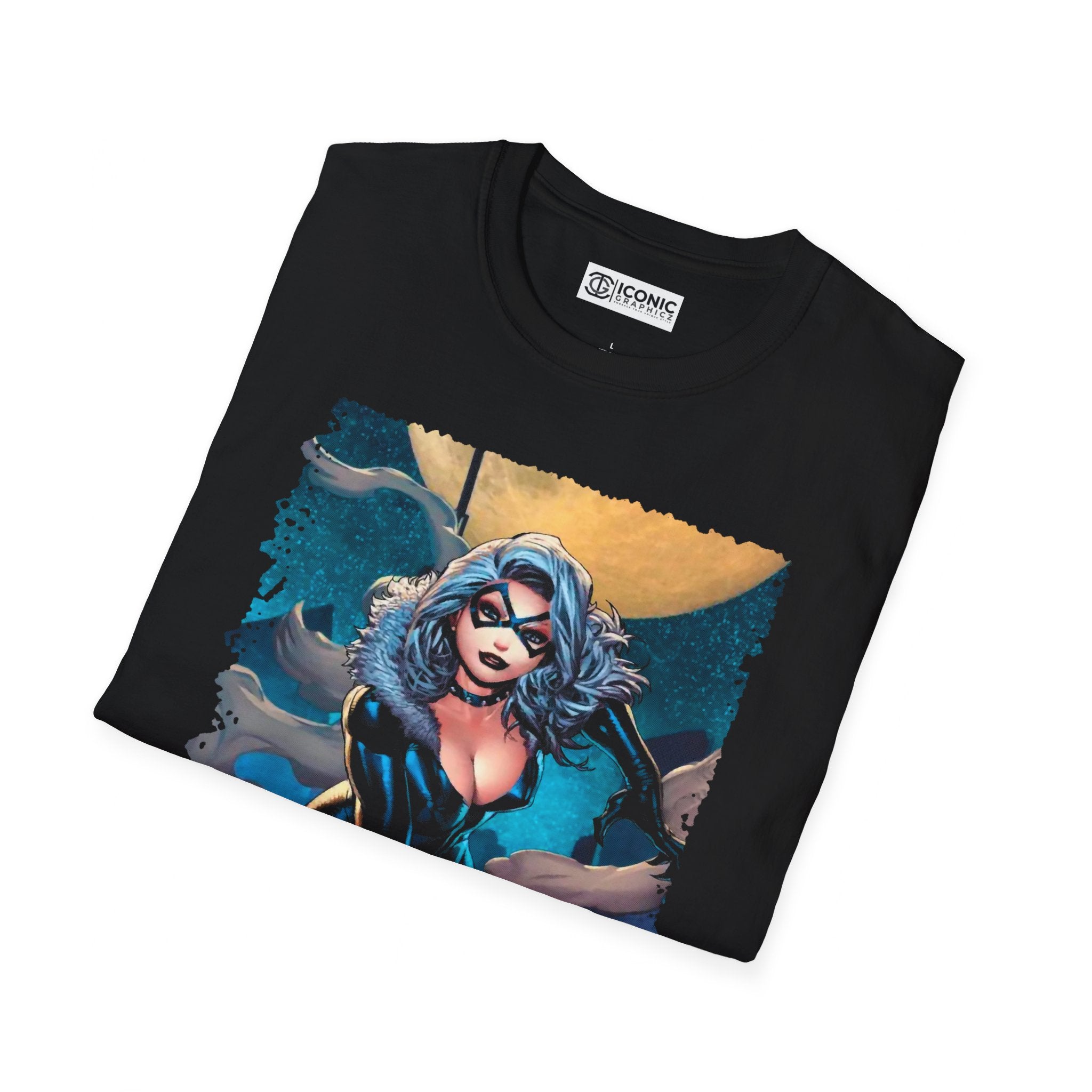 Black Cat Unisex Softstyle T-Shirt - IGZ Clothing 