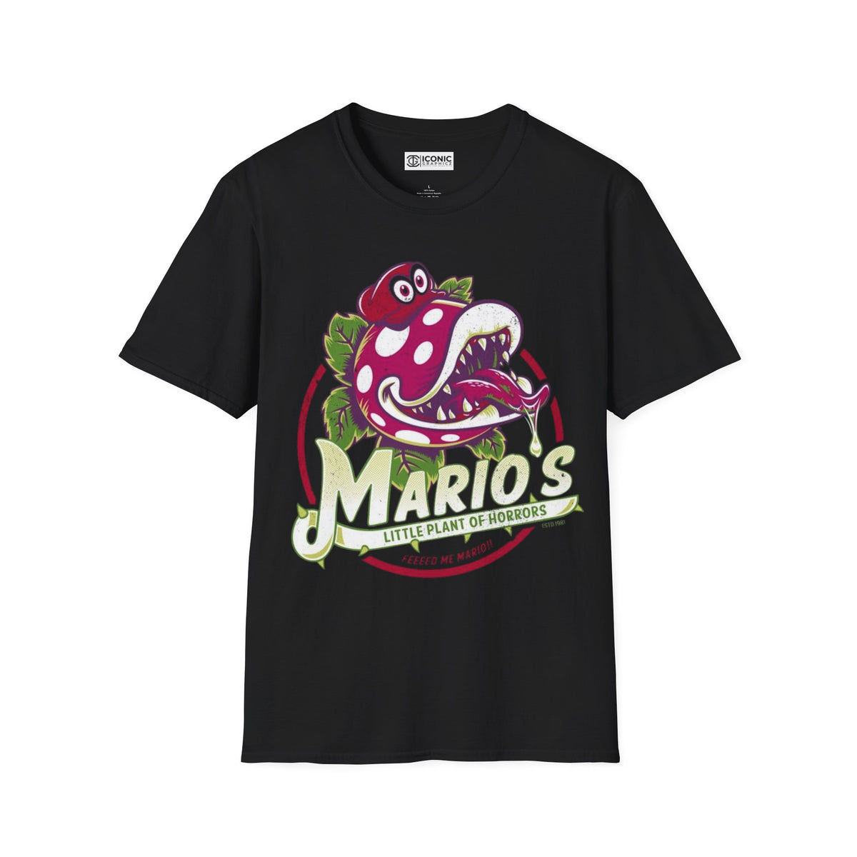 Mario Little shop of horror parody Unisex Softstyle T-Shirt - IGZ Clothing 