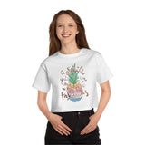 A smile Champion Women's Heritage Cropped T-Shirt - IGZ Clothing 
