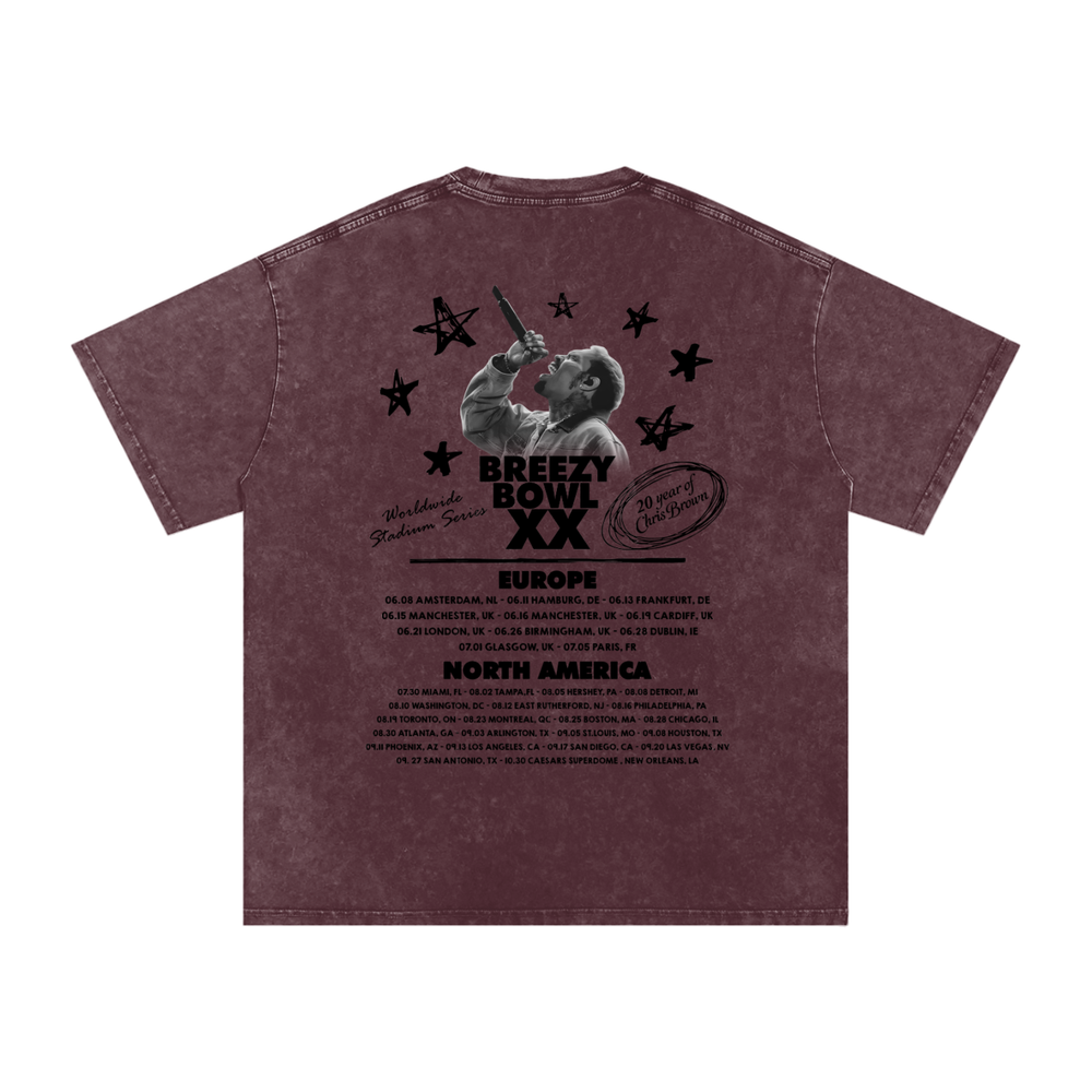 Chris Brown Breezy Bowl Acid Wash Oversize T-Shirt