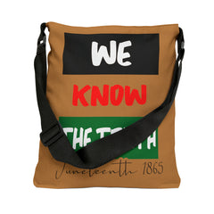 We Know The Truth Adjustable Tote Bag (AOP) - IGZ Clothing 