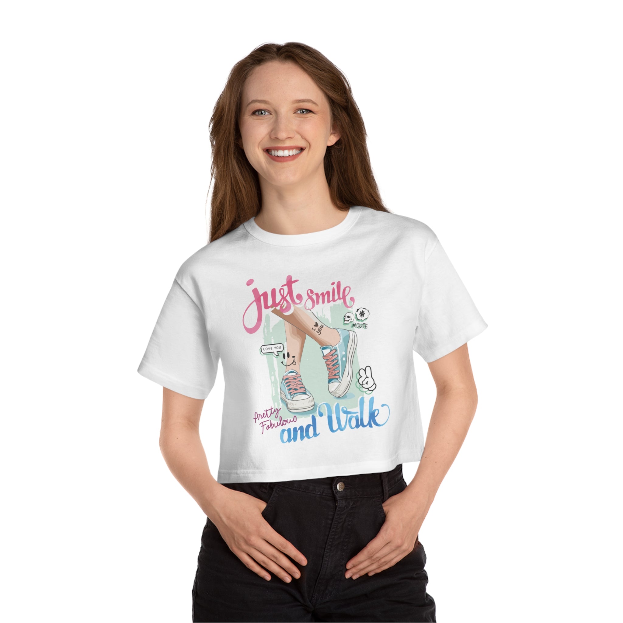 Just Smile Champion Women's Heritage Cropped T-Shirt