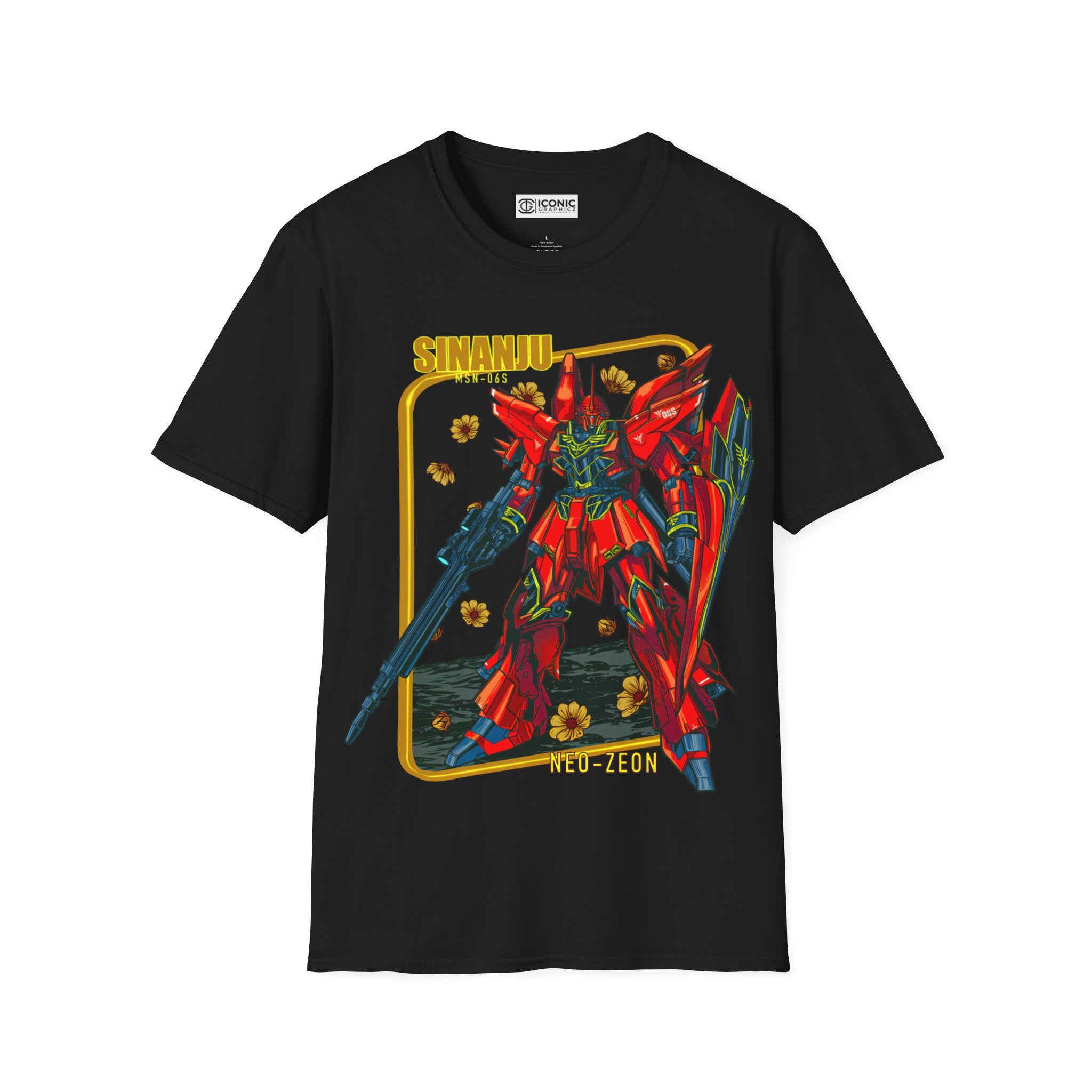 Retro Sinanju Gundam Unisex Softstyle T-Shirt - IGZ Clothing 