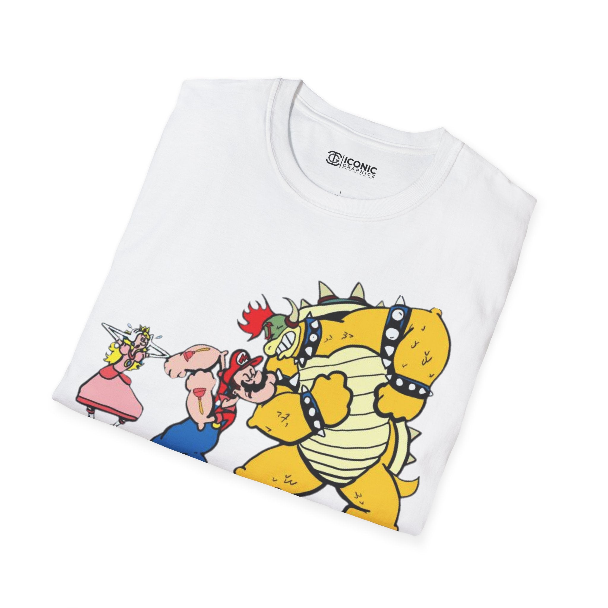 Mario and popeye parody Unisex Softstyle T-Shirt - IGZ Clothing 