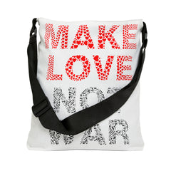 Make love not war Adjustable Tote Bag (AOP) - IGZ Clothing 