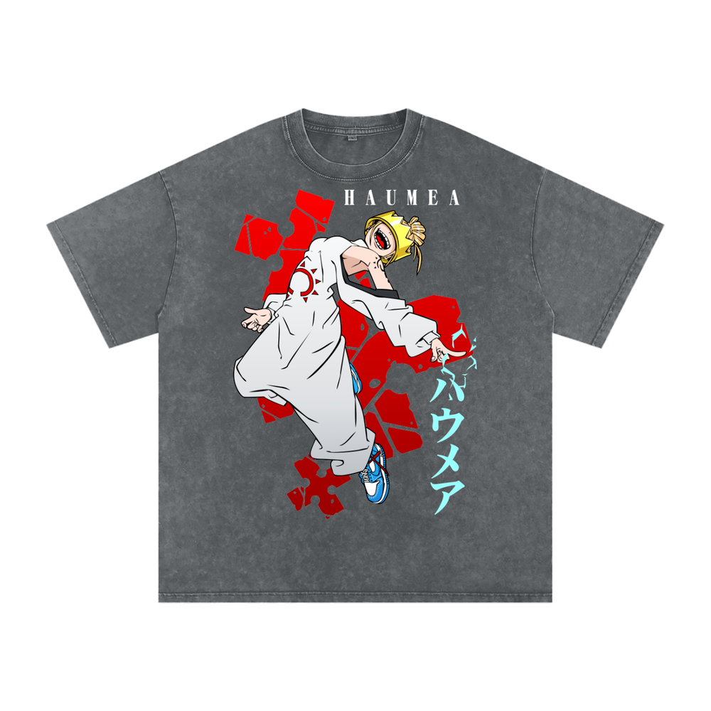 Haumea Fire Force Acid Wash Oversize T-Shirt