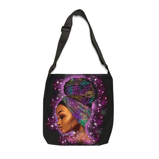 Black Beauty Adjustable Tote Bag (AOP) - IGZ Clothing 