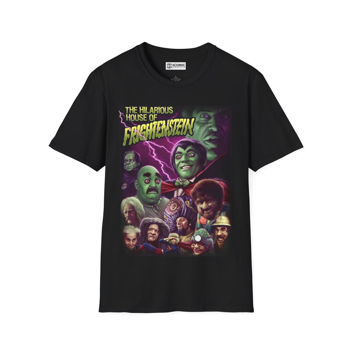 The hilarious house of Frightenstein Unisex Softstyle T-Shirt