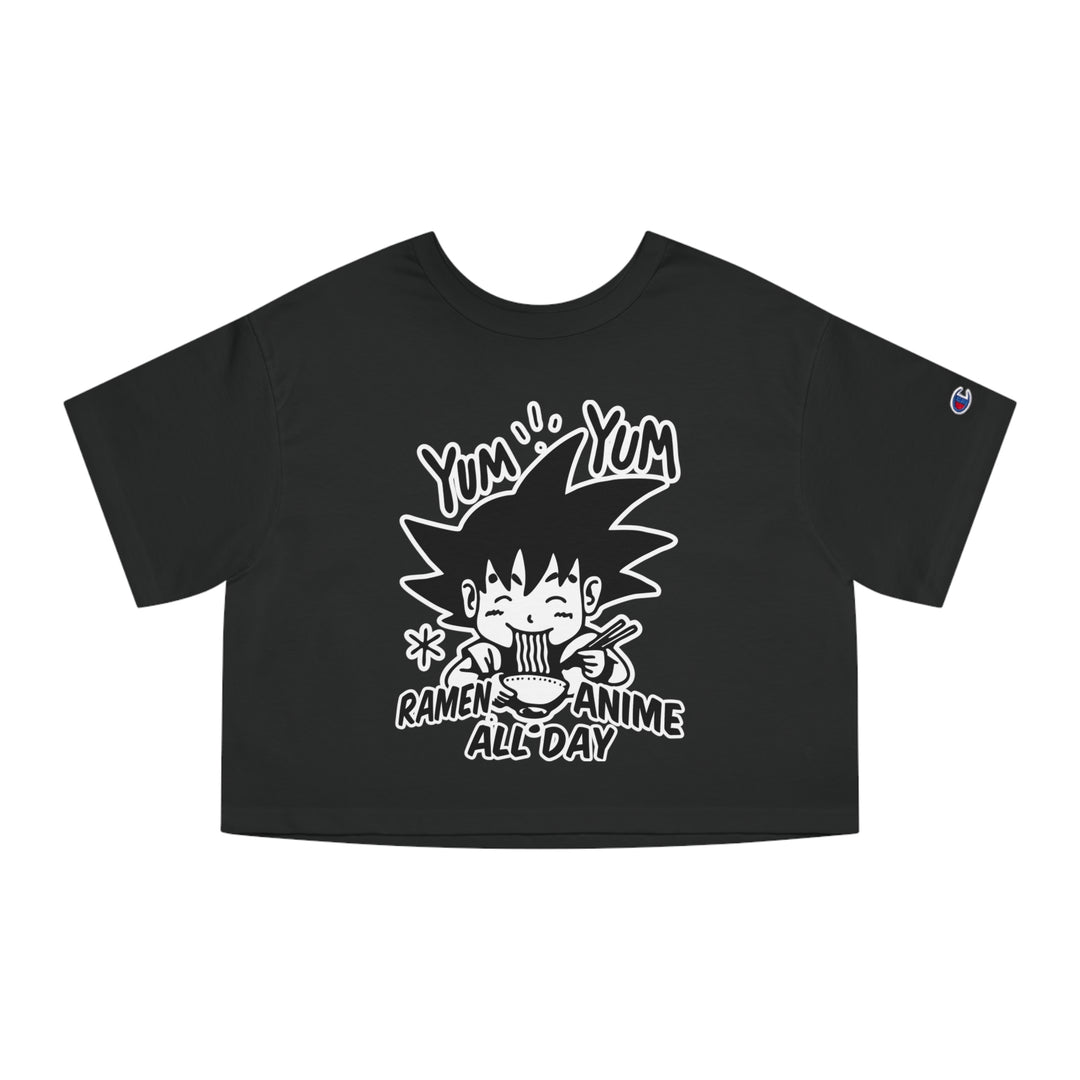 Goku eating ramen amen Champion Women's Heritage Cropped T-Shirt - Premium T-Shirt from - Just $40! Shop now at IGZ Clothing 
