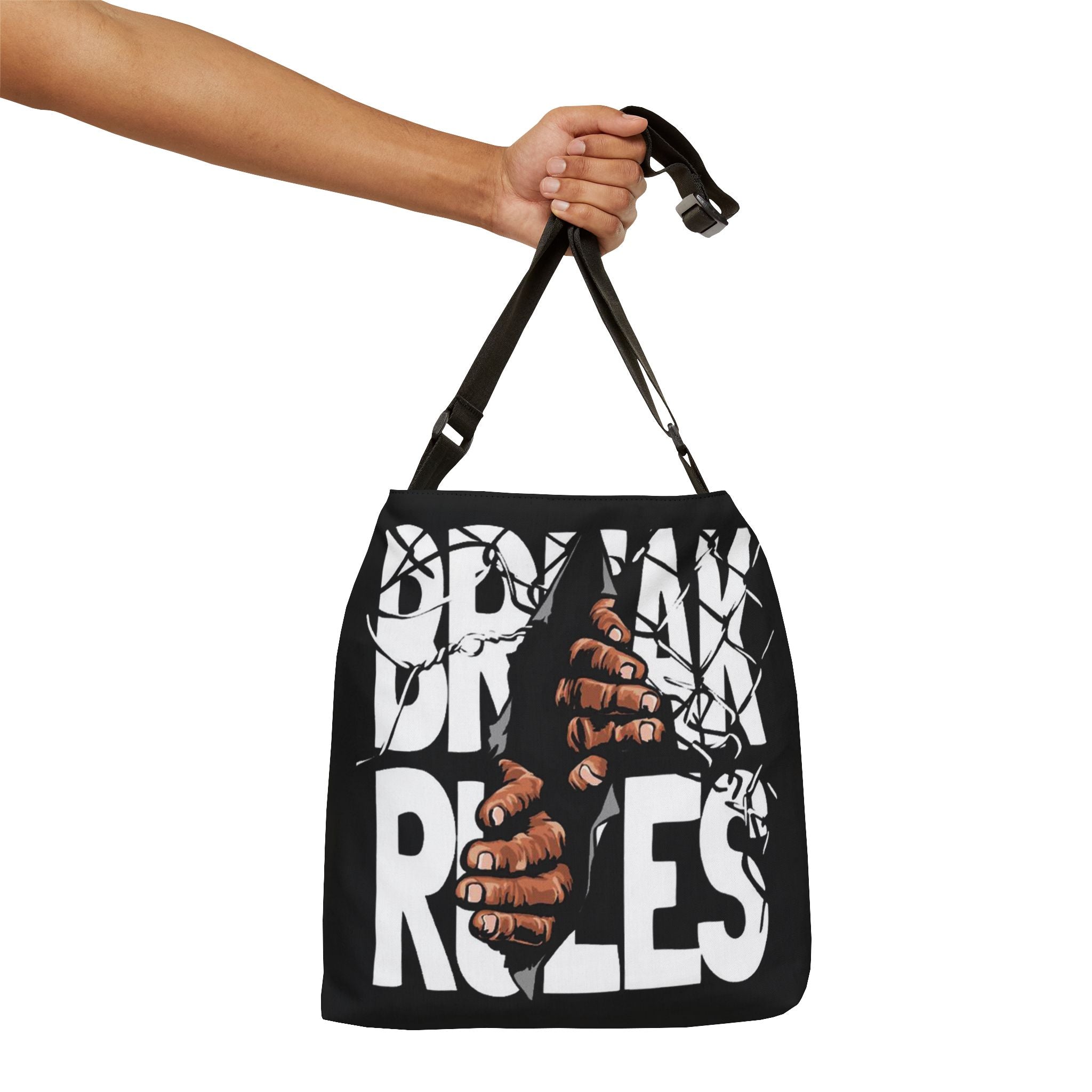 Break Rules Adjustable Tote Bag (AOP)