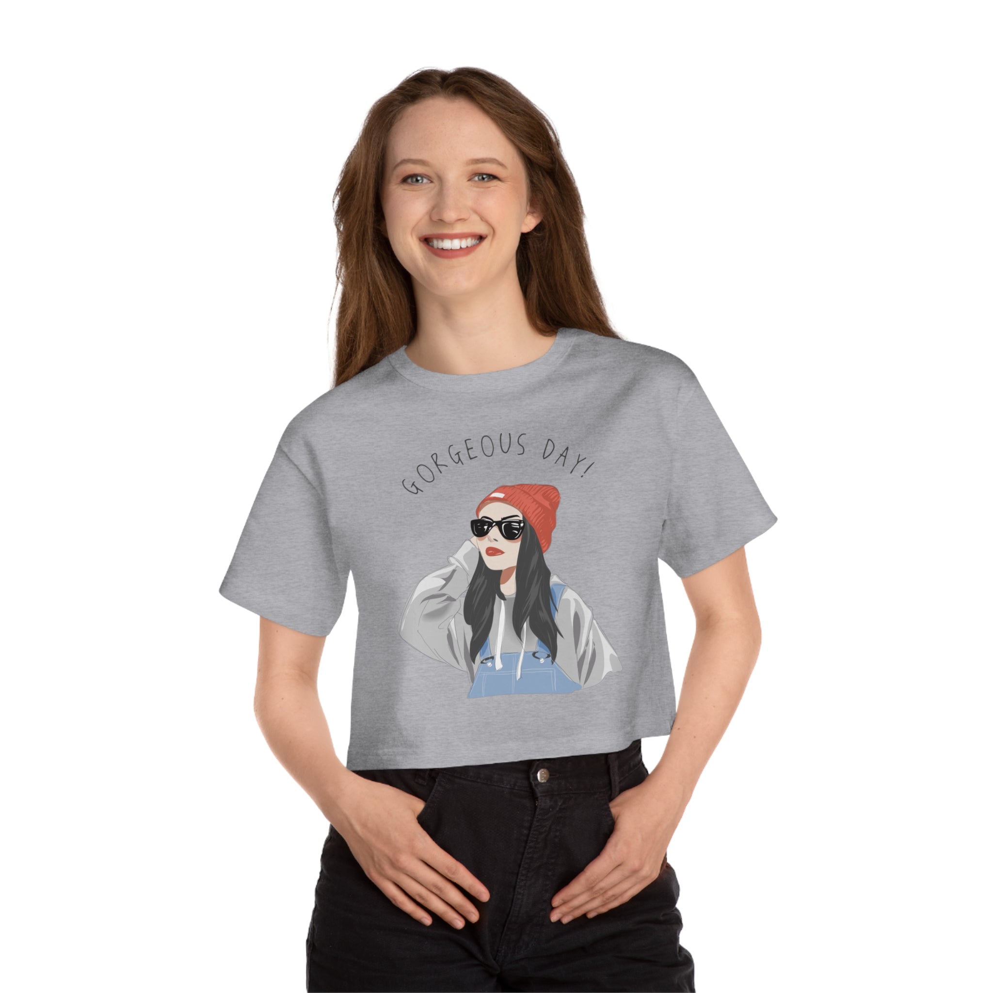 Gorgeous day Champion Women's Heritage Cropped T-Shirt - IGZ Clothing 