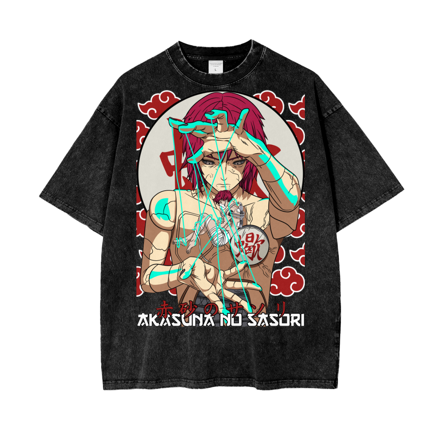 Sasori Naruto Oversize Snow Washed T-Shirt