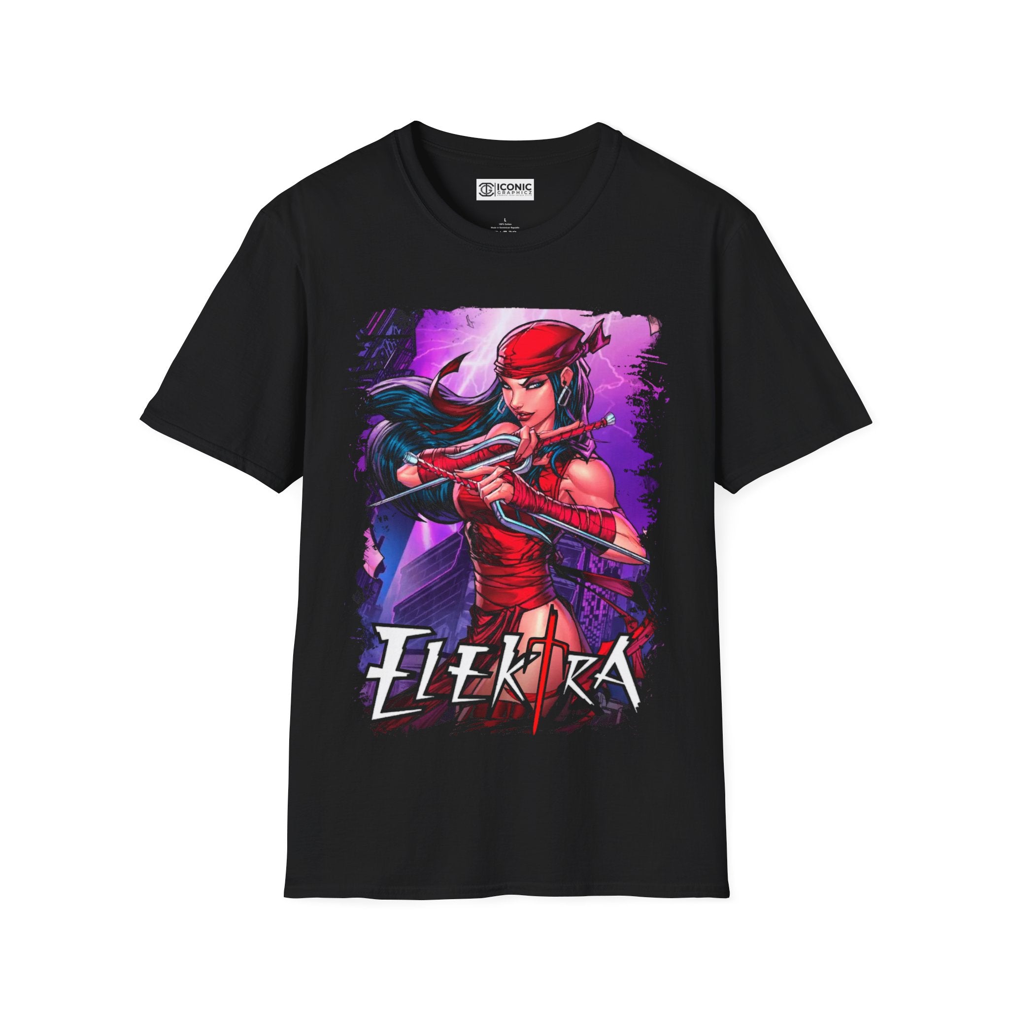 Elektra Graphic Unisex Softstyle T-Shirt - Perfect for Comic Fans and Cosplay Events