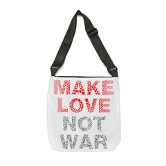 Make love not war Adjustable Tote Bag (AOP) - IGZ Clothing 