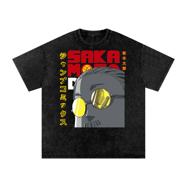 Sakamoto Days Acid Wash Oversize T-Shirt